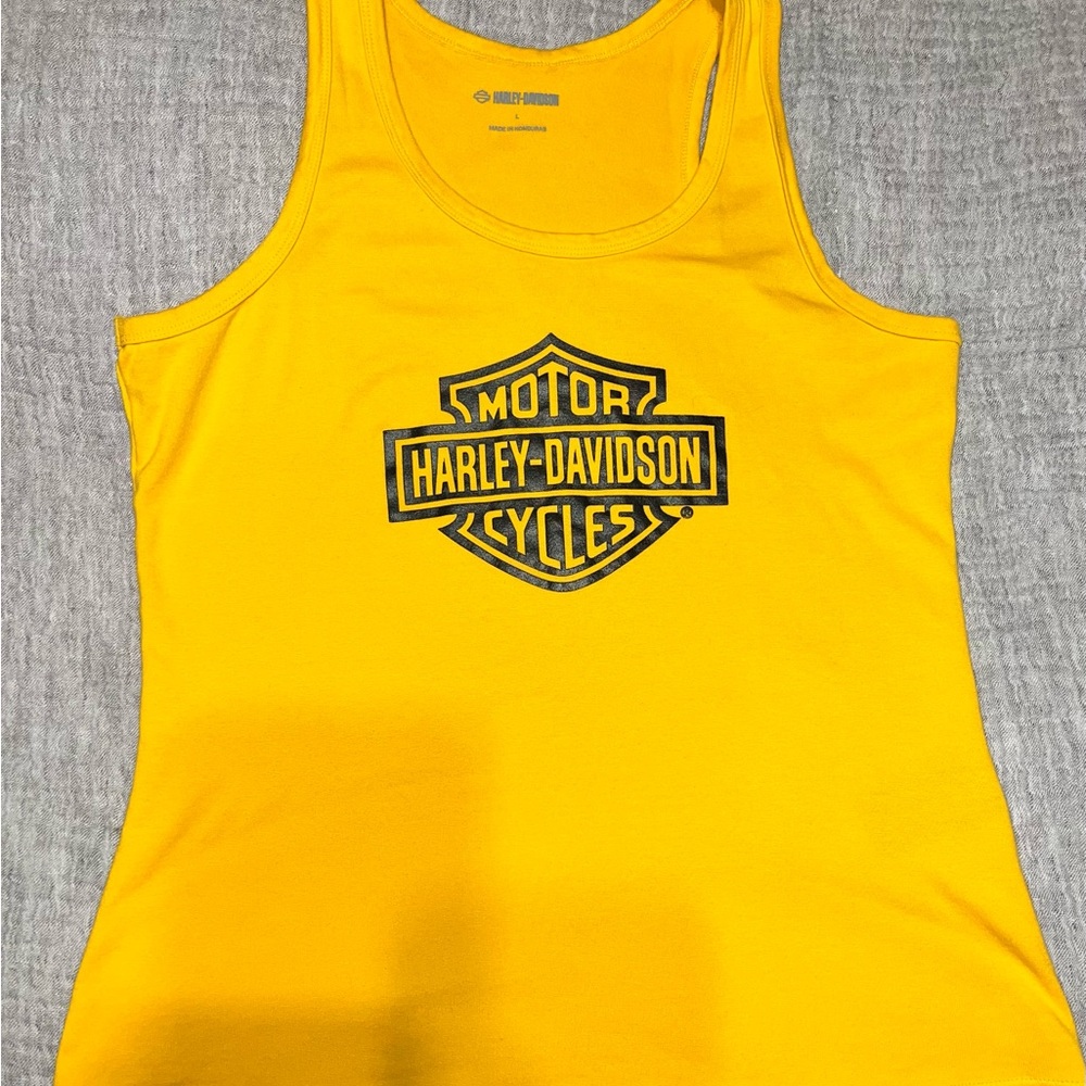 Harley-Davidson Yellow Fitted Tank Top